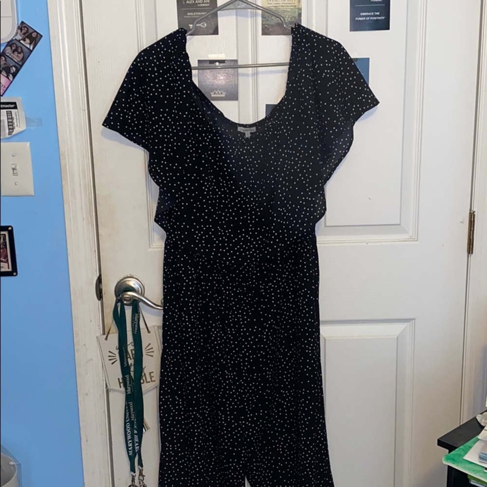 Black&white polka dot Off the shoulder jumpsuit